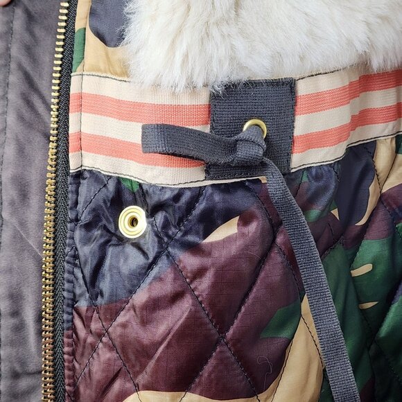 True Religion Dark Khaki Removable Liner Parka, Women's Medium - Picture 7 of 16